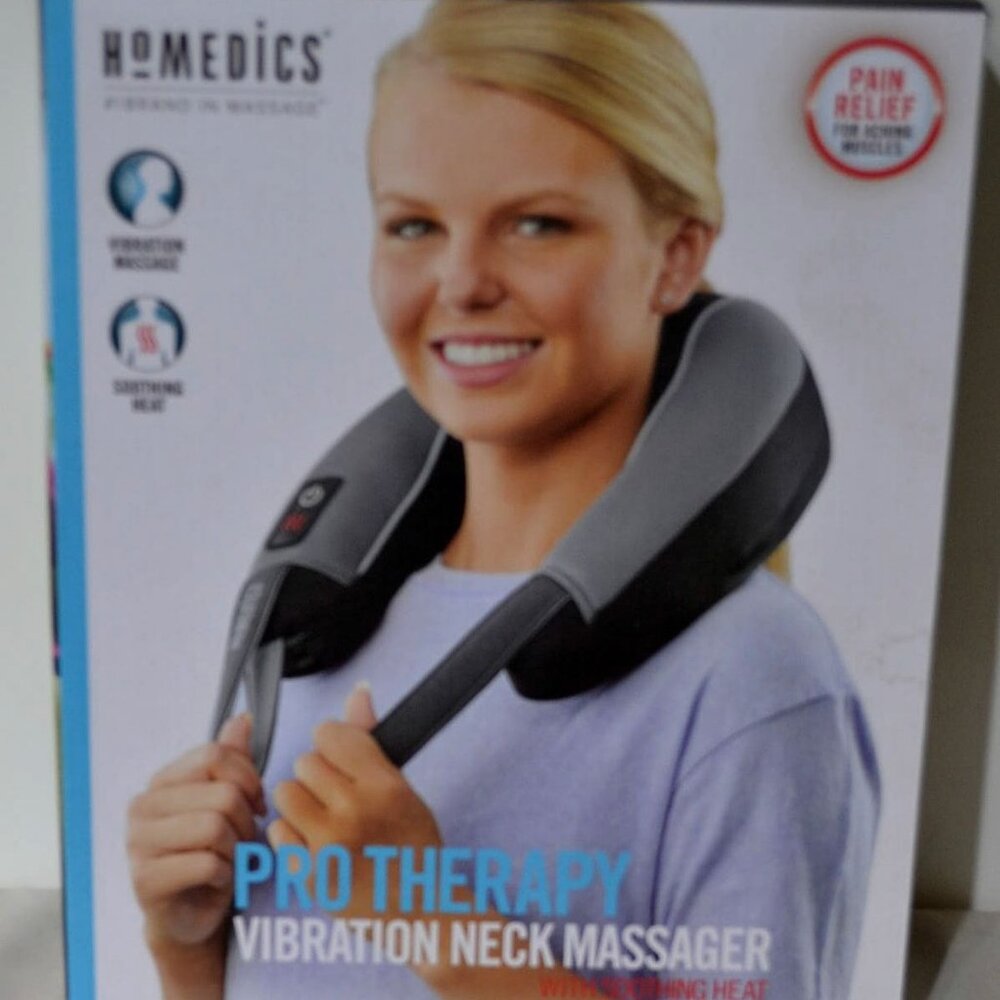 Homedics Pro Therapy Vibration Neck Massager with Heat Soft Foam, Vibration